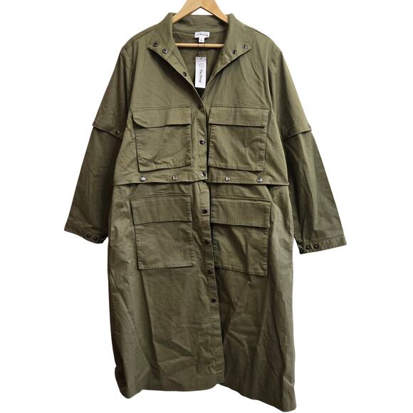 NWT The Drop Womens Military Elevated Staple Convertible Utility Trench Coat XL - Picture 1 of 12